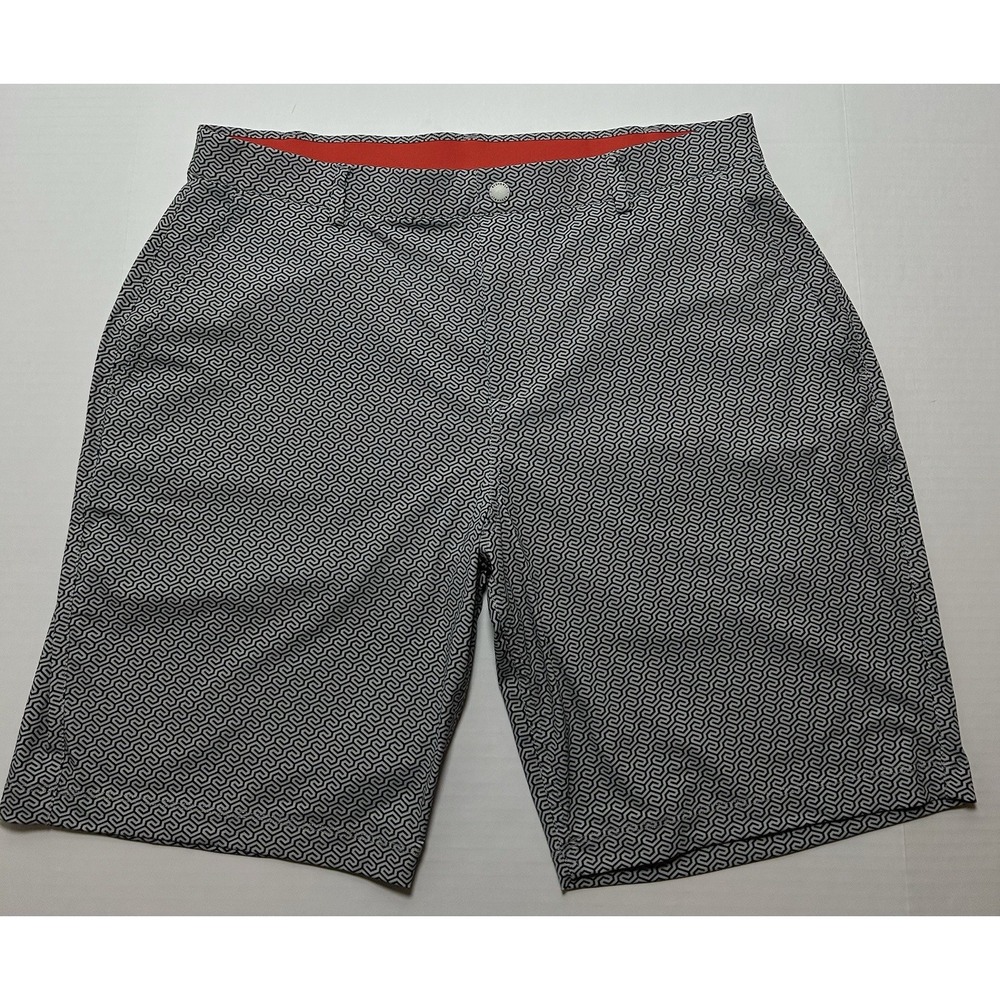 REDVANLY Shorts Mens XL Gray 9 in Inseam Pull-On Golf Stretch Performance Preppy